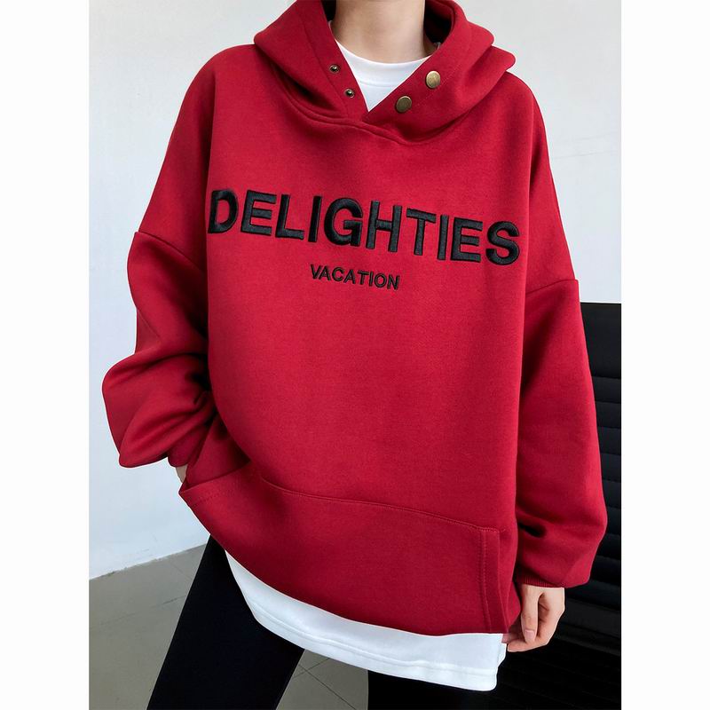 American Retro Letter Embroidery Hoodie Women's Autumn and Winter New Loose Silhouette High Street H