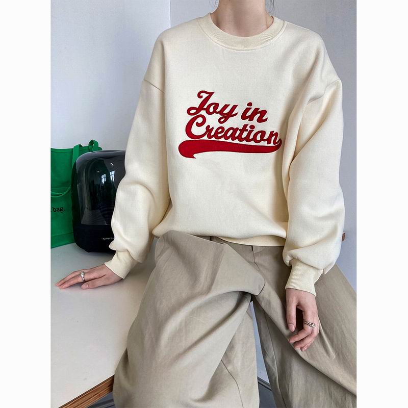 American Retro Letter Embroidery Printed Sweater Women's 2022 Autumn New Round Neck Pullover