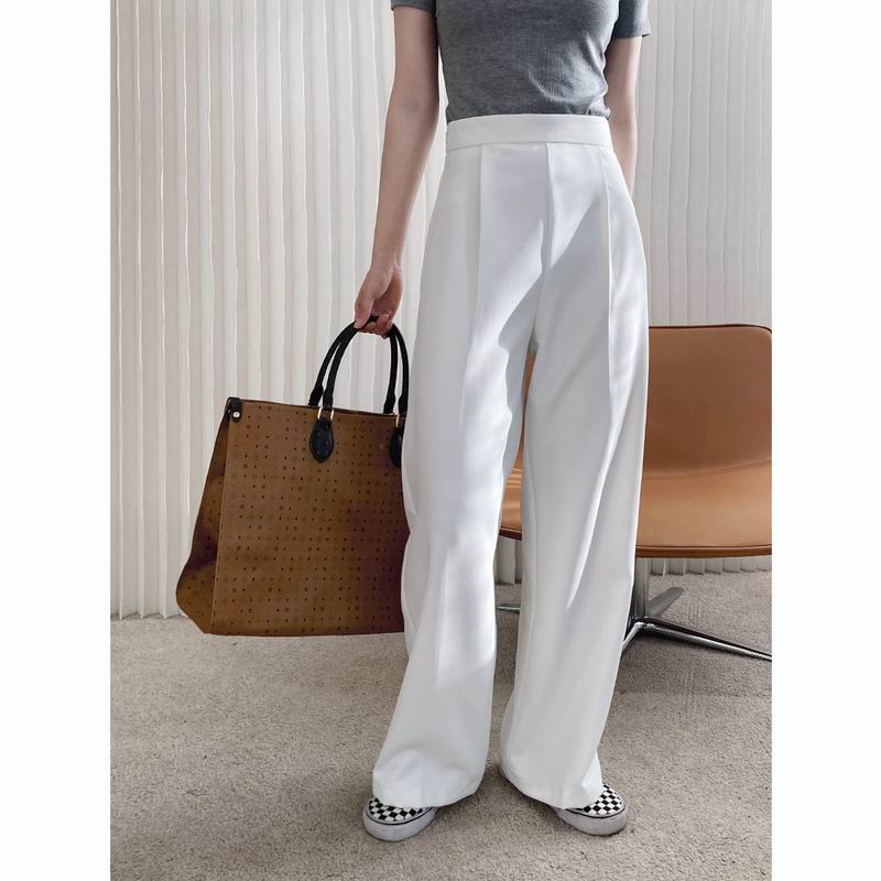 High waist white wide leg trousers Spring and Autumn 2021 loose drape casual straight leg suit pants